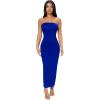 imageVerdusa Womens Strapless Sleeveless Split Back Long Bodycon Tube DressRoyal Blue