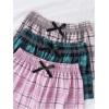 imageVerdusa Girls 3pack Plaid Print Elastic Waist Casual ShortsGreen Pink