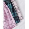 imageVerdusa Girls 3pack Plaid Print Elastic Waist Casual ShortsGreen Pink