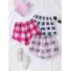 imageVerdusa Girls 3pack Plaid Print Elastic Waist Casual ShortsPink Blue Grey