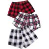 imageVerdusa Girls 3pack Plaid Print Elastic Waist Casual ShortsRed Black