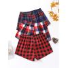 imageVerdusa Girls 3pack Plaid Print Elastic Waist Casual ShortsRed Blue