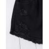 imageVerdusa Girls Raw Hem Elastic Waist Ripped Casual Denim ShortsBlack