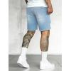 imageVerdusa Mens Raw Trim Ripped Straight Leg Casual Denim ShortsBlue