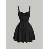 imageVerdusa Womens Backless Sweetheart Neck Sleeveless High Waist A Line Swing Flared Short Cami DressBlack
