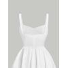 imageVerdusa Womens Backless Sweetheart Neck Sleeveless High Waist A Line Swing Flared Short Cami DressWhite