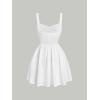 imageVerdusa Womens Backless Sweetheart Neck Sleeveless High Waist A Line Swing Flared Short Cami DressWhite