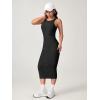 imageVerdusa Womens Fall Dress Sleeveless Ribbed Knit Midi Tank Dress Wedding Guest Dress Sweater DressesDark Black