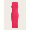 imageVerdusa Womens Fall Dress Sleeveless Ribbed Knit Midi Tank Dress Wedding Guest Dress Sweater DressesHot Pink