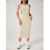 imageVerdusa Womens Fall Dress Sleeveless Ribbed Knit Midi Tank Dress Wedding Guest Dress Sweater DressesLight Beige