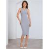 imageVerdusa Womens Fall Dress Sleeveless Ribbed Knit Midi Tank Dress Wedding Guest Dress Sweater DressesLight Grey
