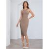imageVerdusa Womens Fall Dress Sleeveless Ribbed Knit Midi Tank Dress Wedding Guest Dress Sweater DressesMocha Brown