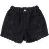 imageVerdusa Girls Raw Hem Elastic Waist Ripped Casual Denim ShortsBlack