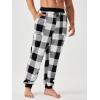 imageVerdusa Mens Buffalo Plaid Drawstring Waist Sleepwear Fleece Pajama PantsBlack and White