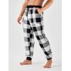 imageVerdusa Mens Buffalo Plaid Drawstring Waist Sleepwear Fleece Pajama PantsBlack and White