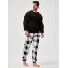imageVerdusa Mens Buffalo Plaid Drawstring Waist Sleepwear Fleece Pajama PantsBlack and White
