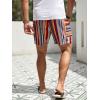 imageVerdusa Mens Elastic Waist Striped Summer Shorts with PocketsMulticolor