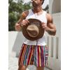 imageVerdusa Mens Elastic Waist Striped Summer Shorts with PocketsMulticolor