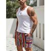 imageVerdusa Mens Elastic Waist Striped Summer Shorts with PocketsMulticolor