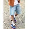 imageVerdusa Mens Frayed Raw Hem Loose Bermuda Denim ShortsLight Blue