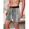 imageVerdusa Mens Leopard Print Drawstring Waist Swim Trunks Beach ShortsBlack and White