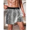 imageVerdusa Mens Leopard Print Drawstring Waist Swim Trunks Beach ShortsBlack and White