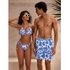 imageVerdusa Mens Leopard Print Drawstring Waist Swim Trunks Beach ShortsBlue
