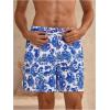 imageVerdusa Mens Leopard Print Drawstring Waist Swim Trunks Beach ShortsBlue