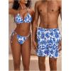 imageVerdusa Mens Leopard Print Drawstring Waist Swim Trunks Beach ShortsBlue