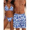 imageVerdusa Mens Leopard Print Drawstring Waist Swim Trunks Beach ShortsBlue