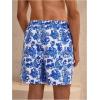 imageVerdusa Mens Leopard Print Drawstring Waist Swim Trunks Beach ShortsBlue
