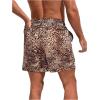 imageVerdusa Mens Leopard Print Drawstring Waist Swim Trunks Beach ShortsBrown Cheetah