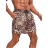 imageVerdusa Mens Leopard Print Drawstring Waist Swim Trunks Beach ShortsBrown Cheetah