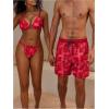 imageVerdusa Mens Leopard Print Drawstring Waist Swim Trunks Beach ShortsDark Red