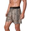 imageVerdusa Mens Leopard Print Drawstring Waist Swim Trunks Beach ShortsMulticolor