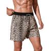 imageVerdusa Mens Leopard Print Drawstring Waist Swim Trunks Beach ShortsMulticolor