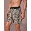 imageVerdusa Mens Leopard Print Drawstring Waist Swim Trunks Beach ShortsMulticolor