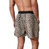 imageVerdusa Mens Leopard Print Drawstring Waist Swim Trunks Beach ShortsMulticolor