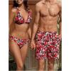 imageVerdusa Mens Leopard Print Drawstring Waist Swim Trunks Beach ShortsRed