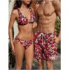 imageVerdusa Mens Leopard Print Drawstring Waist Swim Trunks Beach ShortsRed