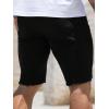 imageVerdusa Mens Straight Leg Ripped Raw Trim Denim Shorts Slim Fit Stretch Jean ShortsBlack