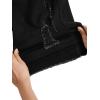 imageVerdusa Mens Straight Leg Ripped Raw Trim Denim Shorts Slim Fit Stretch Jean ShortsBlack