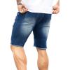 imageVerdusa Mens Straight Leg Ripped Raw Trim Denim Shorts Slim Fit Stretch Jean ShortsBlue