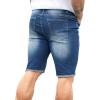 imageVerdusa Mens Straight Leg Ripped Raw Trim Denim Shorts Slim Fit Stretch Jean ShortsBlue