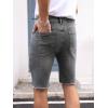 imageVerdusa Mens Straight Leg Ripped Raw Trim Denim Shorts Slim Fit Stretch Jean ShortsGrey
