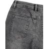 imageVerdusa Mens Straight Leg Ripped Raw Trim Denim Shorts Slim Fit Stretch Jean ShortsGrey