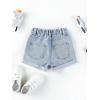 imageVerdusa Toddler Girls Ripped Roll Up Hem Denim Shorts Elastic Waist Straight Leg ShortsLight Wash