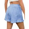 imageVerdusa Womens Boxers Ruffle Shorts Casual High Waisted Pajama Lounge BottomsBlue