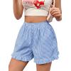 imageVerdusa Womens Boxers Ruffle Shorts Casual High Waisted Pajama Lounge BottomsBlue