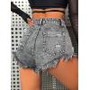 imageVerdusa Womens Casual Ripped Raw Hem Denim Shorts Distressed Jean ShortsGrey